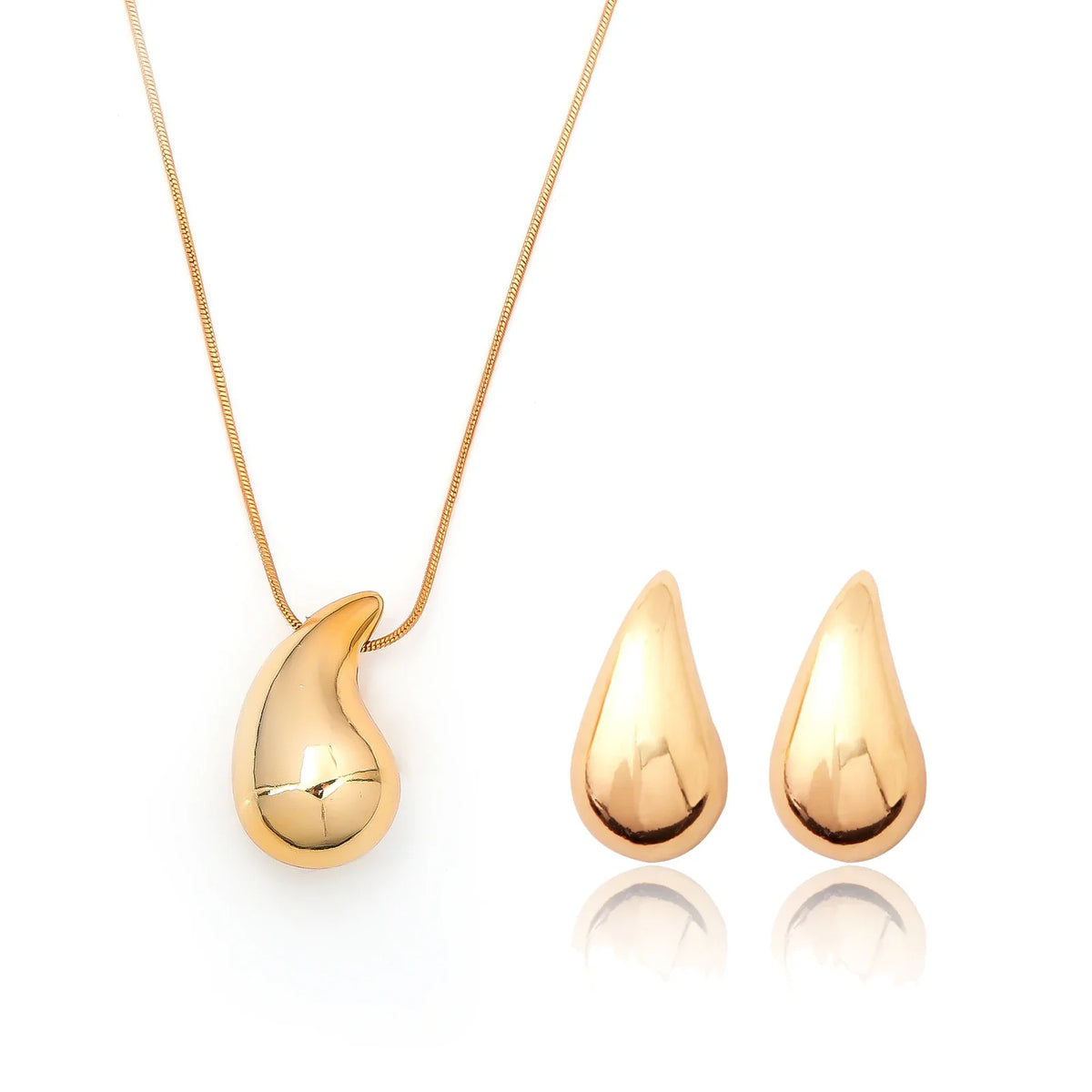 Set Gouttes d'Or | Collier et Boucles d'Oreilles Élégants