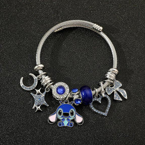 Stich | Bracelet avec Breloques Enchantées (Doré ou Argenté)