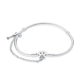 Empreinte Chérie | Bracelet en Argent avec Charme de Patte et Strass