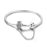 Hamsa Protégé | Bracelet en Argent avec Main de Fatima et Détail Bleu