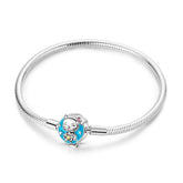 Chat Enchanté | Bracelet en Argent Chat et Détails Étoilés