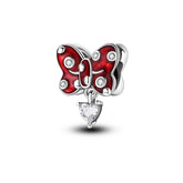 Papillon Passion l Charm Ailes Rouges et Cœur