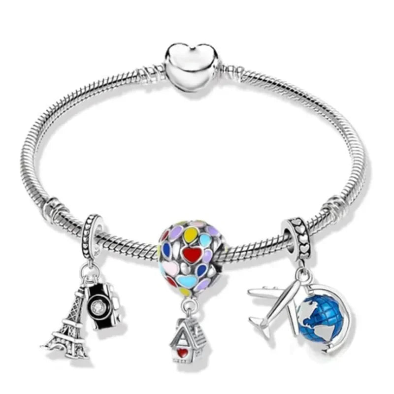 Ensemble Voyage d'Amour - Bracelet avec 3 Charms Voyageurs